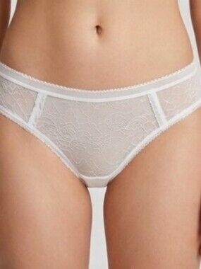 Sheer Lace Bikini Panty - White